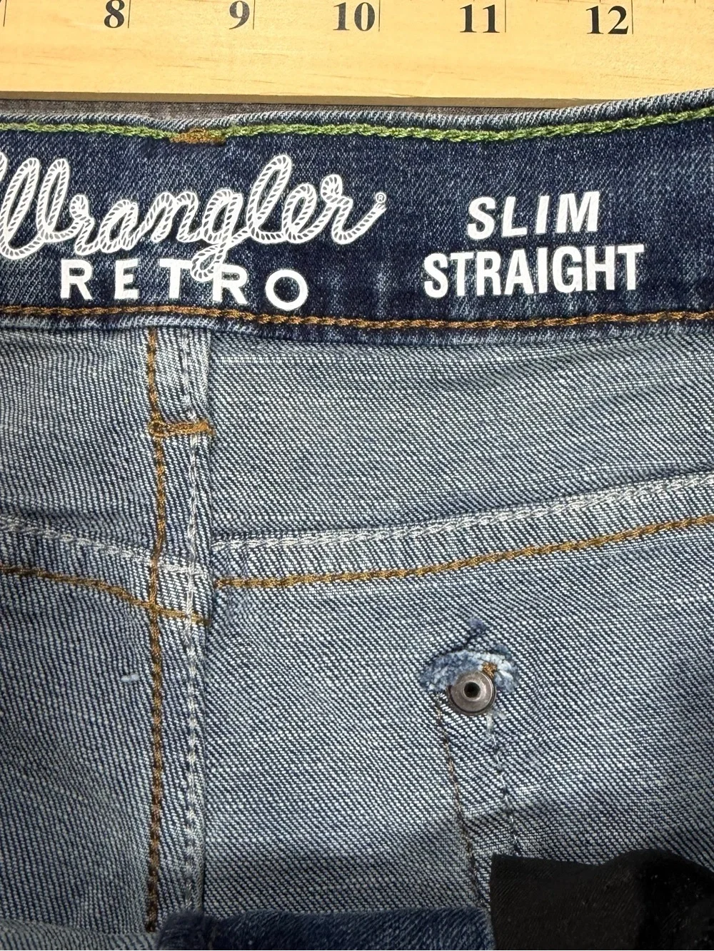 Wrangler Retro Slim Straight 34x36 Mens Blue Jeans Denim